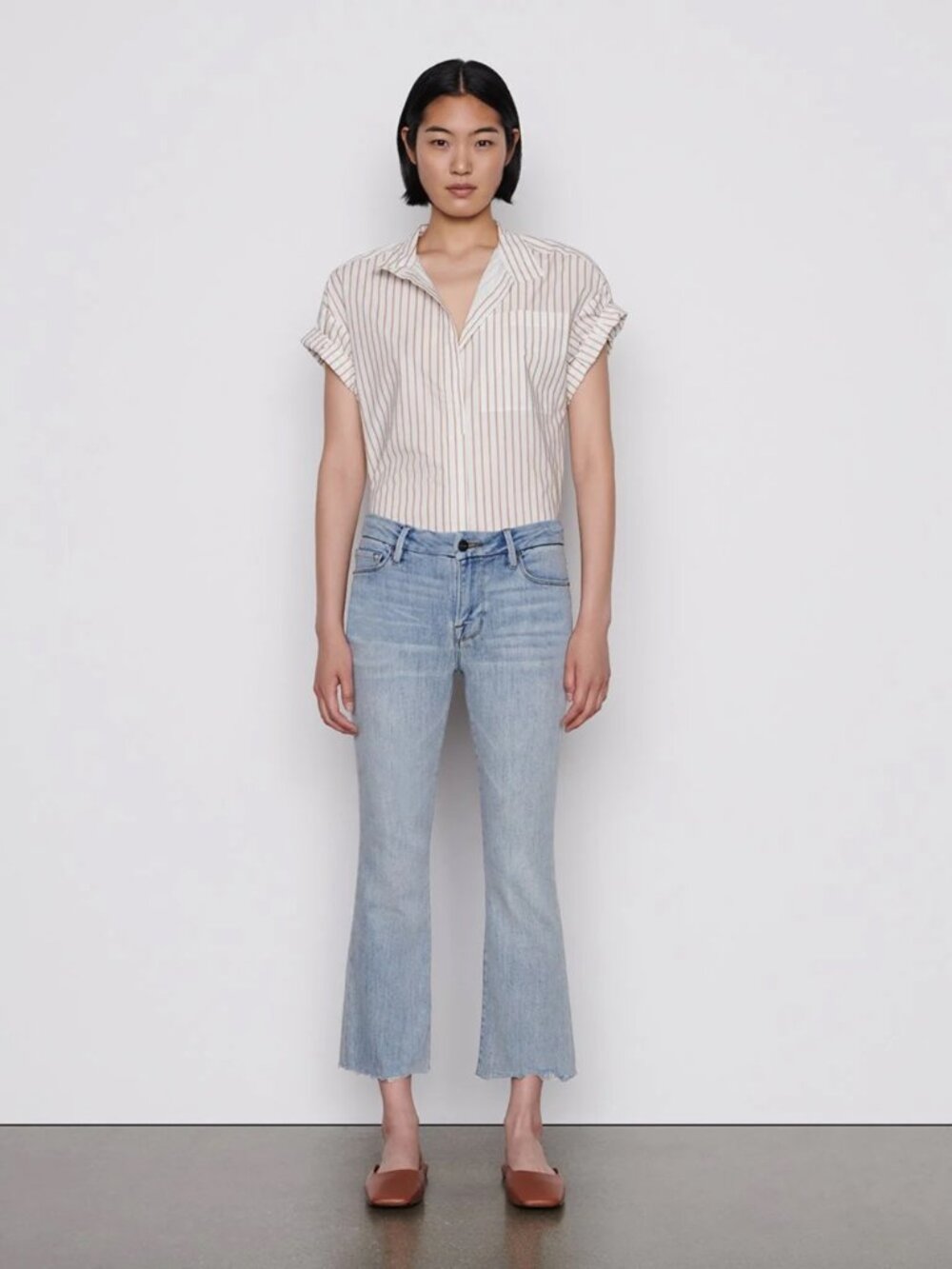 FRAME Le Crop Mini Boot Jeans 28 Alemany Road Light Wash LCMBRA801 - Picture 15 of 15